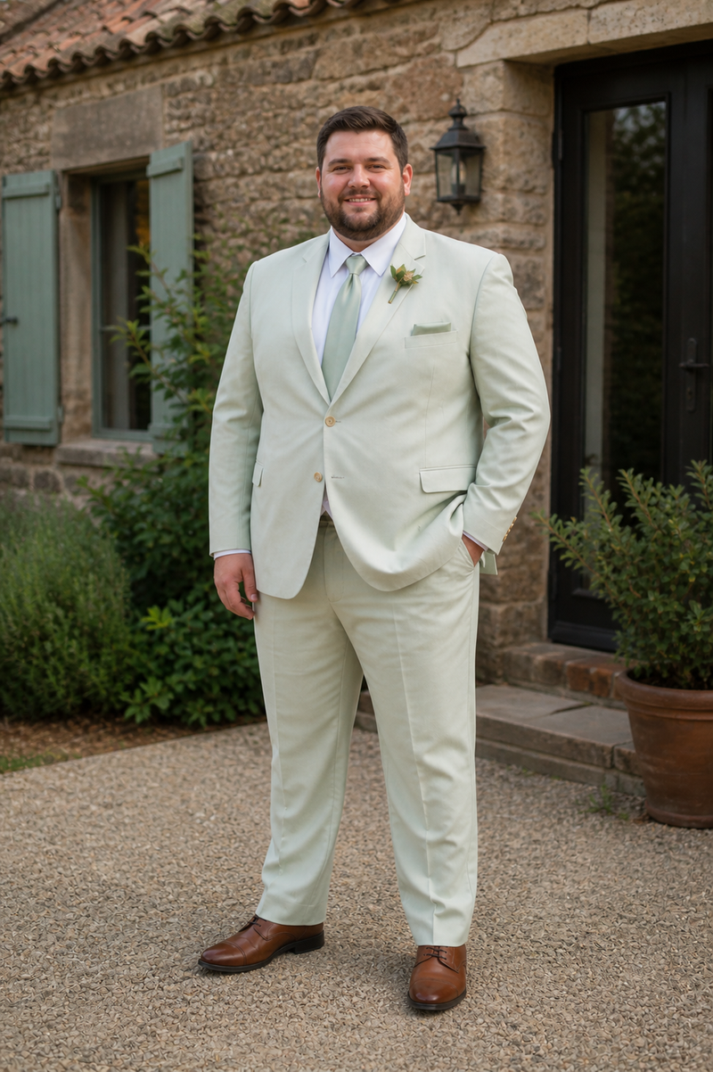 Sage Green Groomsmen Suit