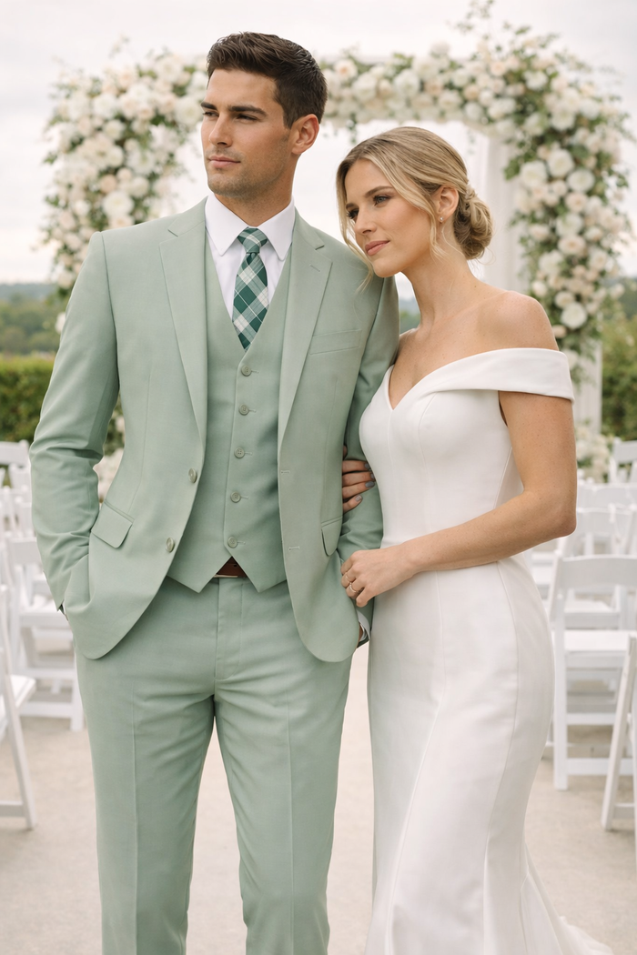 Sage Green Suits -  Light Green Suit - Summer Color Suit