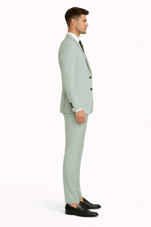Sage Men Light Green Suit