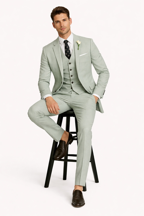 Sage Men Light Green Suit