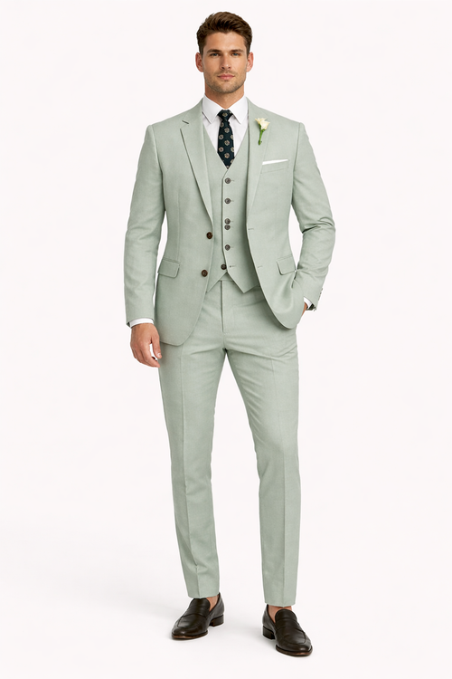 Sage Men Light Green Suit
