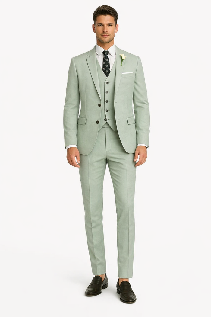 Sage Men Light Green Suit