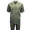 Mens Sage Green Linen Shirt and Pants Casual Outfit Set