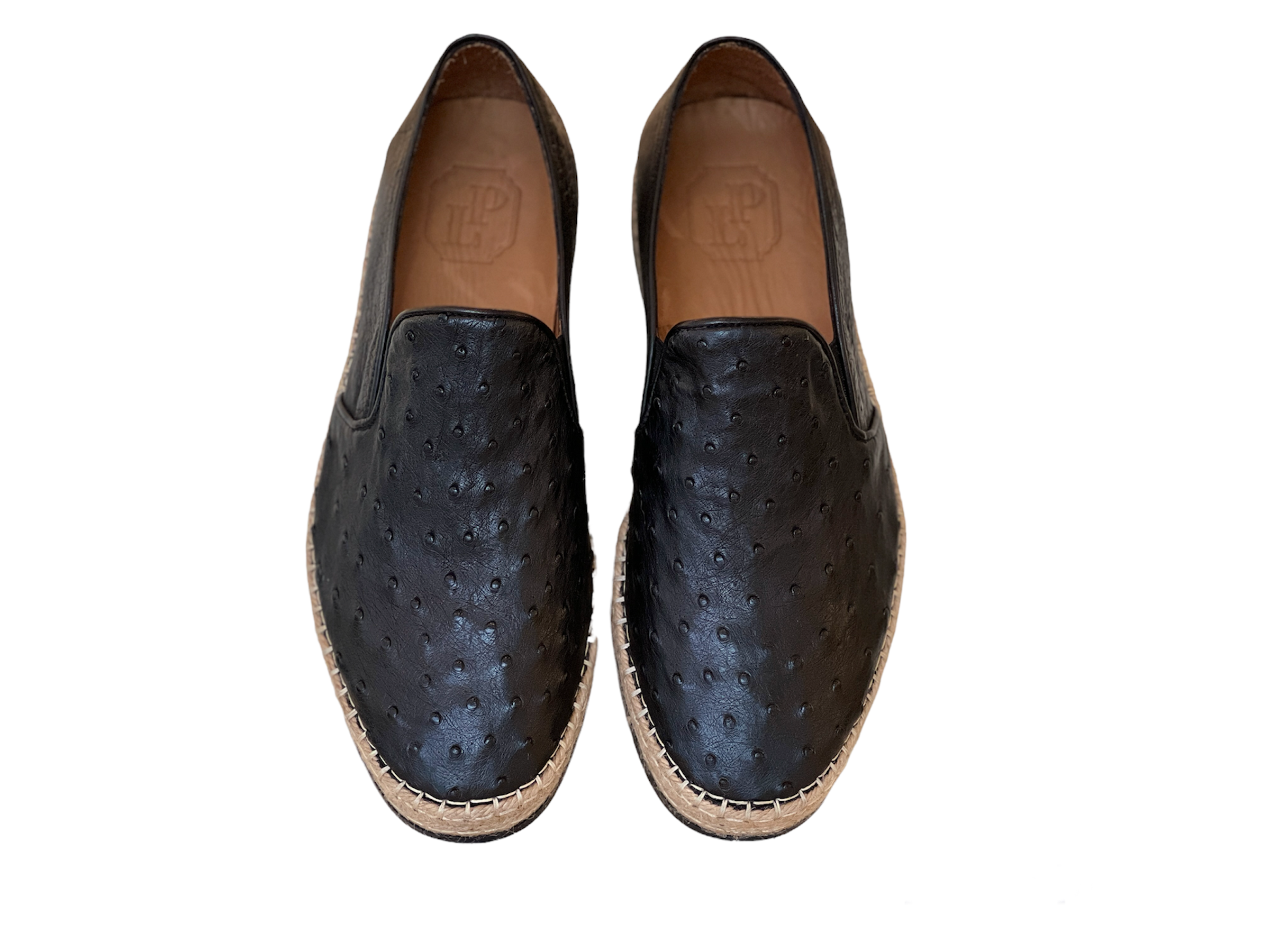 P01201 San Remo Genuine Ostrich Sport Loafer- Black