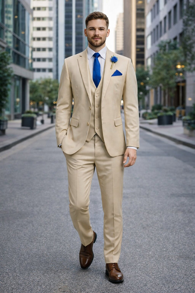 Effetti Suit Designer - 2 button Notch Lapel slim fit EF2N+V-8129 SAND