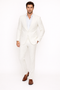 Seersucker Suit Peak Lapel Suit in Color "White" - Summer Fabric Tone on Tone Shadow Stripe By Rossiman