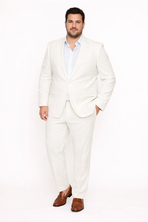 Seersucker Suit Peak Lapel Suit in Color "White" - Summer Fabric Tone on Tone Shadow Stripe By Rossiman