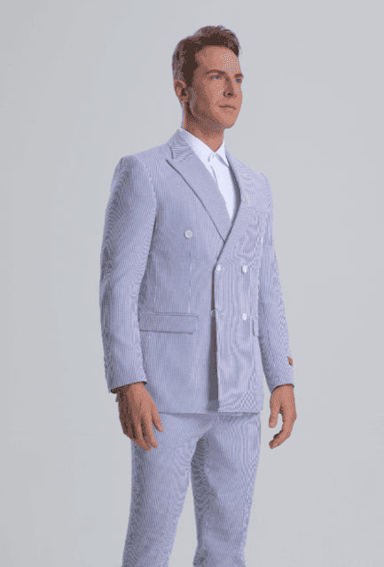 Seersucker Suit - Summer Suit - Cotton Suit - AlbertoNardoniStore