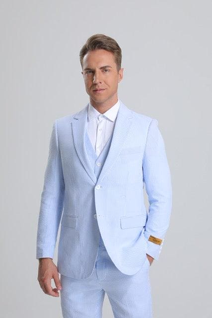 Seersucker Suit - Summer Suit - Cotton Suit - AlbertoNardoniStore