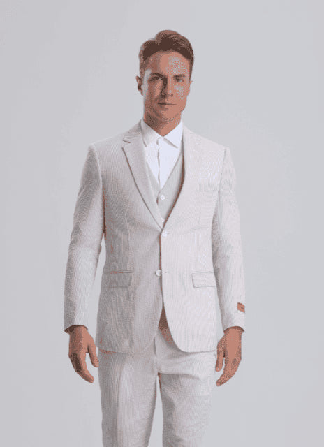 Seersucker Suit - Summer Suit - Cotton Suit - AlbertoNardoniStore