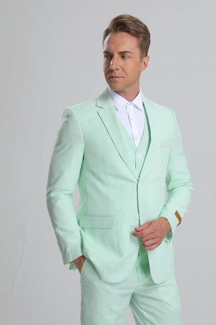 Seersucker Suit - Summer Suit - Cotton Suit - AlbertoNardoniStore