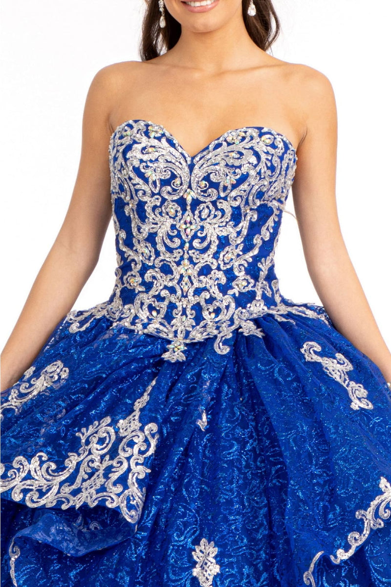 Sequin Print Strapless Ball Gown by Elizabeth KGL1987