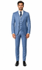 Sharkskin Textured 3-Piece Steel Blue - Dusty Blue Suit