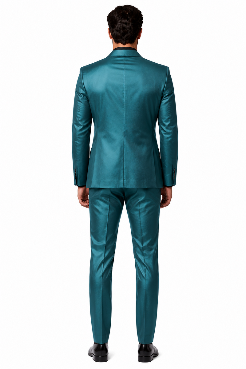Shiny Teal Suit - Shiny Tuxedo