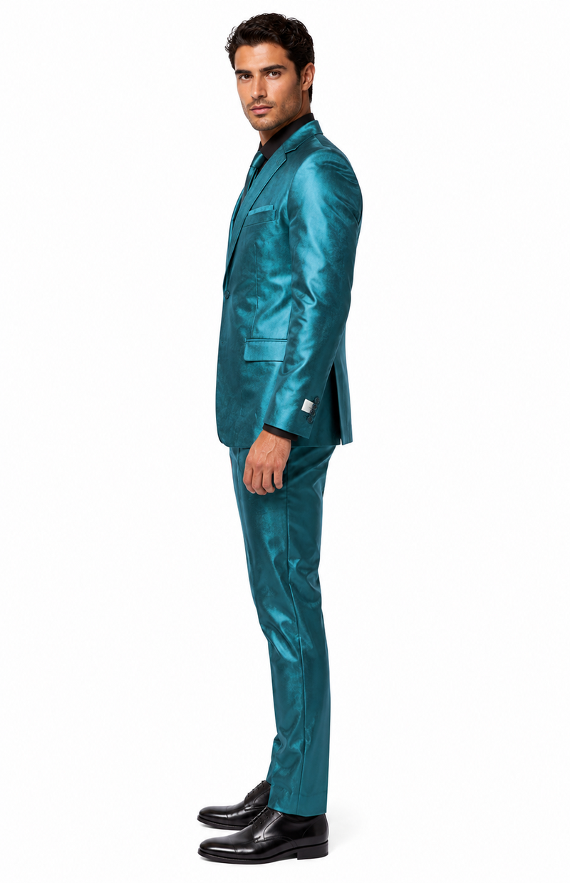 Shiny Teal Suit - Shiny Tuxedo