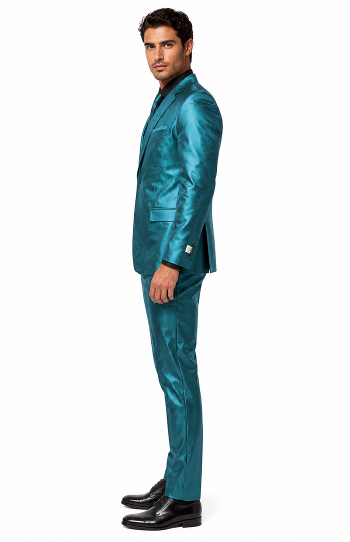 Shiny Teal Suit - Shiny Tuxedo