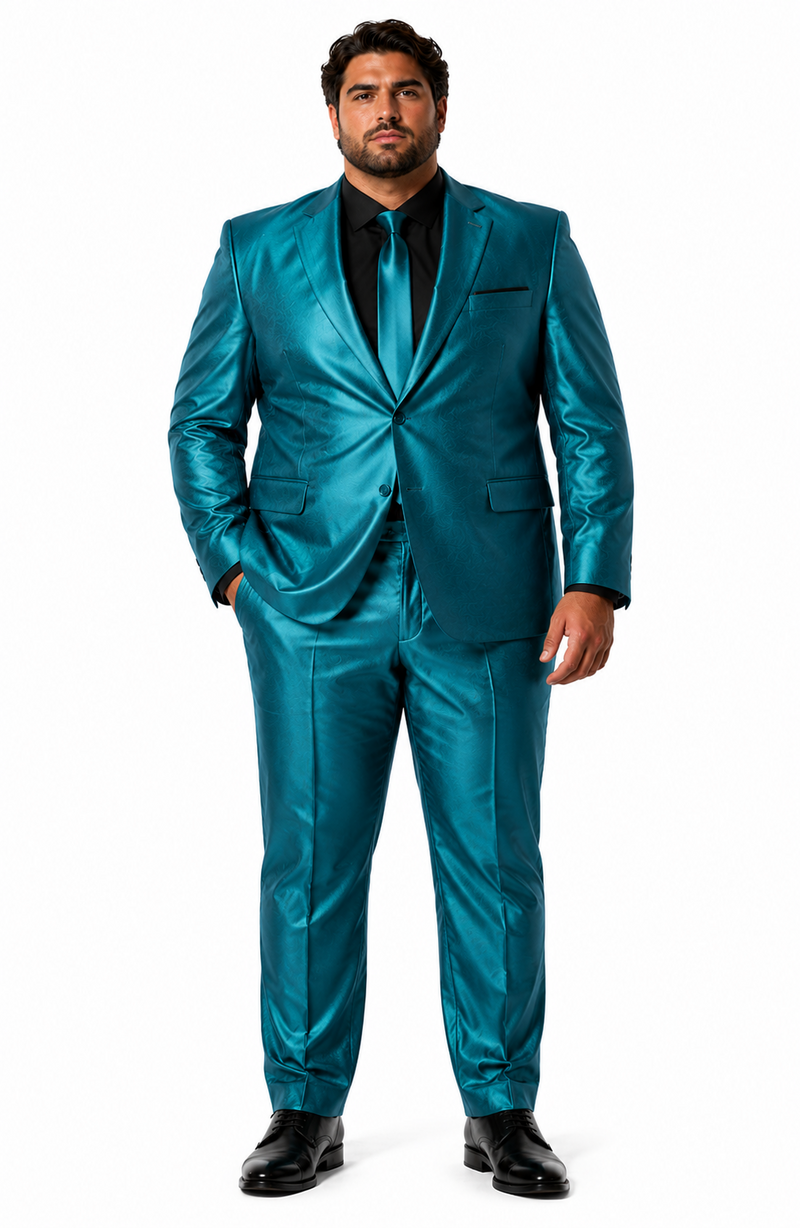 Shiny Teal Suit - Shiny Tuxedo