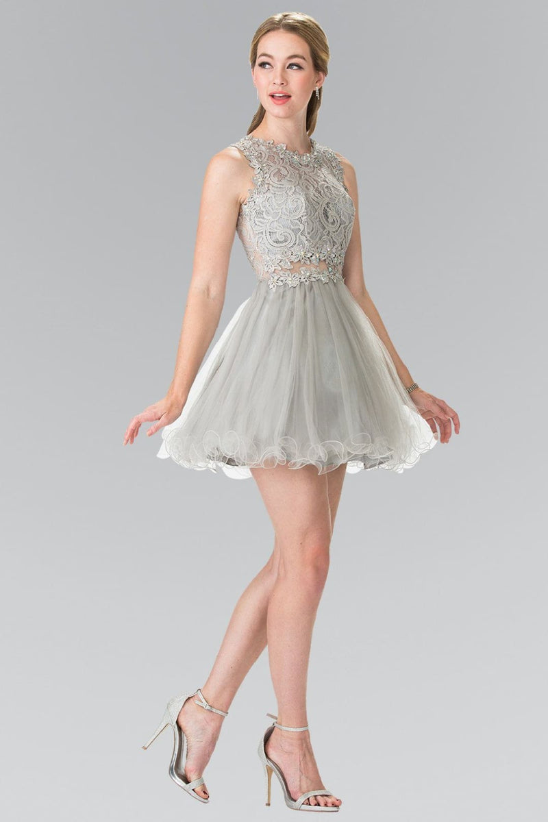 Short Lace Bodice Dress by Elizabeth KGS1427