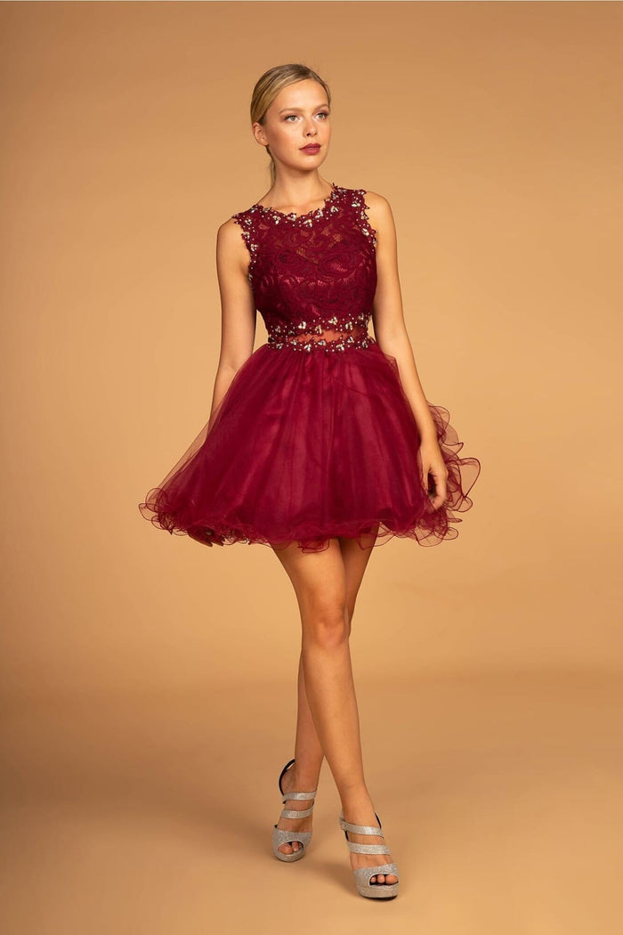 Short Lace Bodice Dress by Elizabeth KGS1427