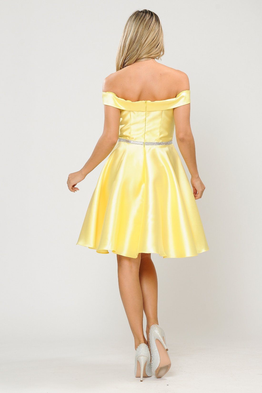 Poly USA 7948 Short Off Shoulder Mikado Dress