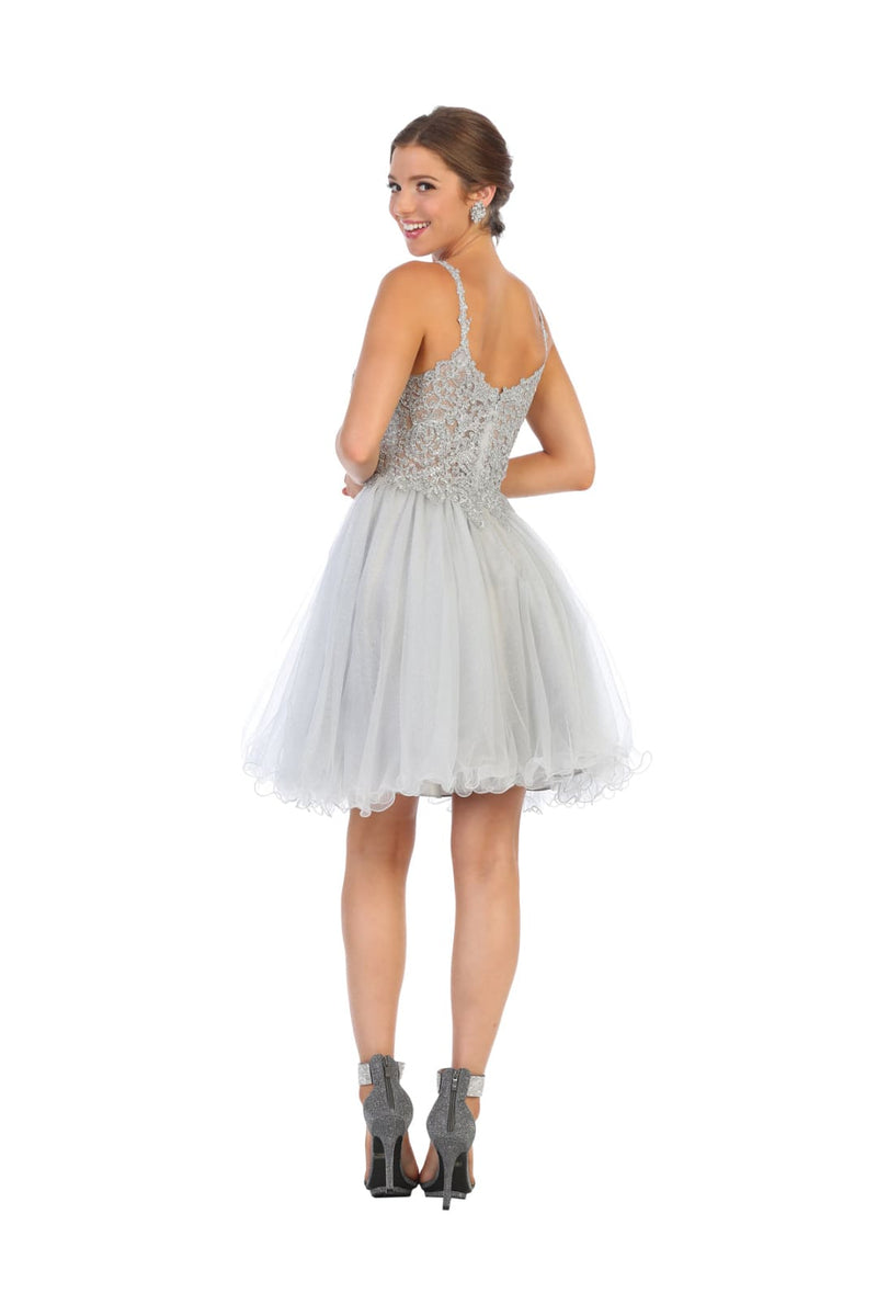 Dama Dresses for Quinceanera in Silver Style MQ1693 Quince Outfit