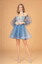 Short Puff Sleeve Dress by Elizabeth KGS3095