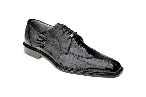 Belvedere Siena Black Genuine Alligator Dress Shoe