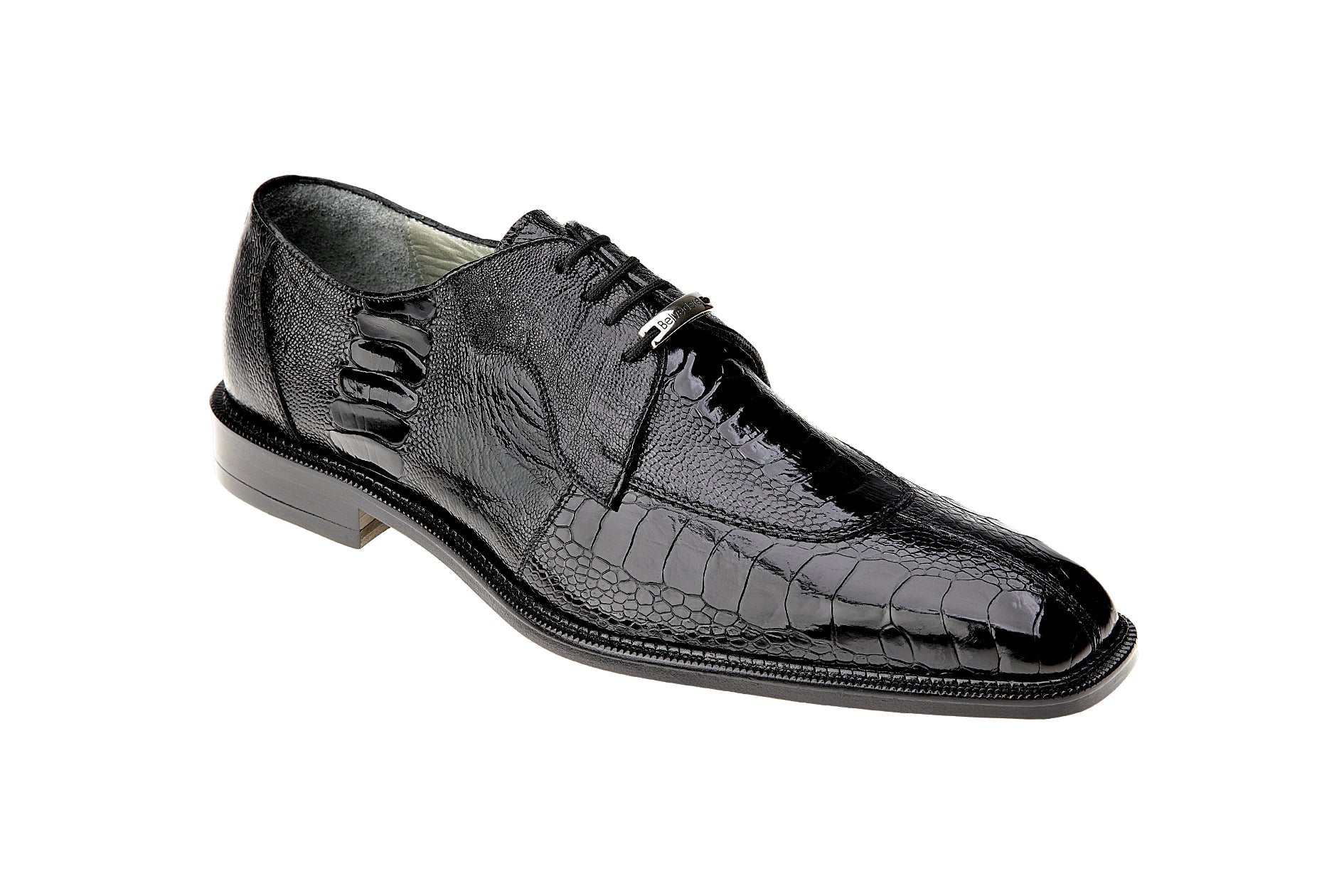 Belvedere Siena Black Genuine Alligator Dress Shoe
