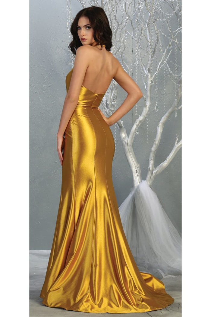 Simple Halter Prom Long Formal Gown MQ1740