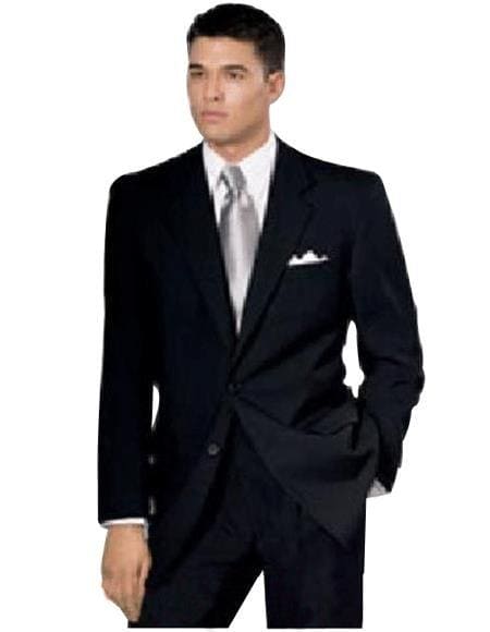 Size 36 Regular Suit Solid Black Size 36r Suit - AlbertoNardoniStore