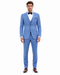 Sky Blue ~ Powder Steel Blue Suit 2 button Vested Flat Front Pants - Dusty Blue Suit