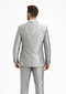 Slim Fit 3 Piece Satin Suit in Silver