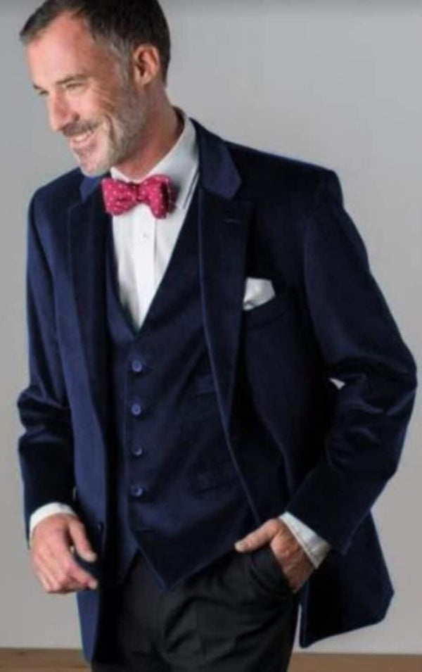 Slim Fit Dark Navy Velvet Suit