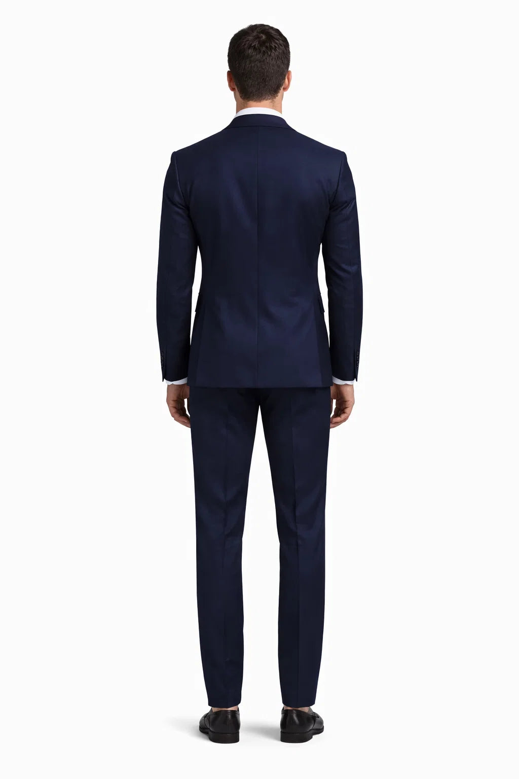 Slim Fit Double Breasted Suit Gold Buttons - Navy Suit - Designer Wool Suits