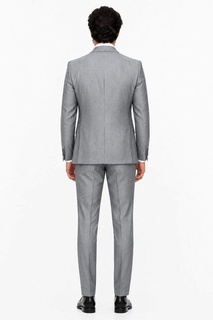 Slim Fit Suit - Vested Morning Light Grey Suit
