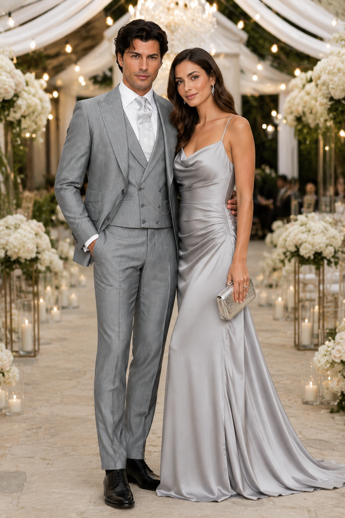 Slim Fit Suit - Vested Morning Light Grey Suit
