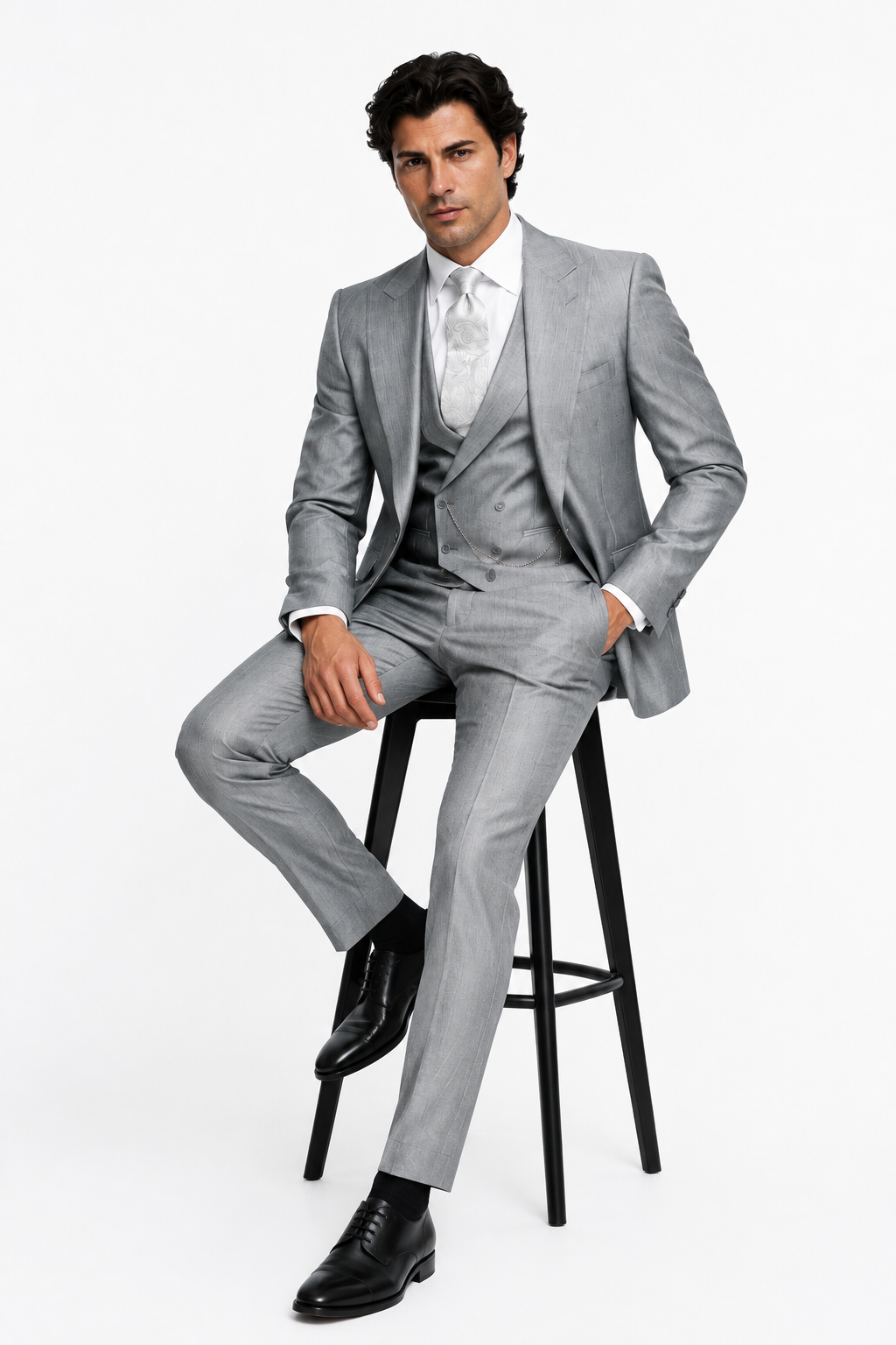 Slim Fit Suit - Vested Morning Light Grey Suit