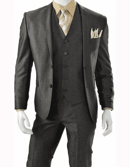 Slim Fit Vested Suit - AlbertoNardoniStore