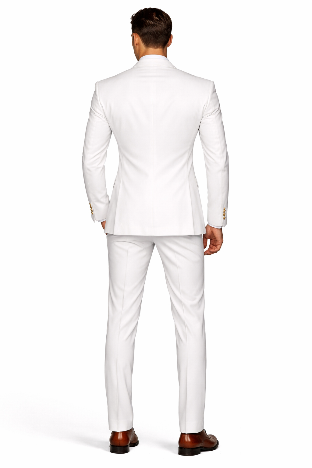 Slim Fitted Cut Mens Double Breasted Blazer - White Double Breasted Sport Coat