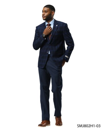 Stacy Adams Mens Hybrid Fit Sport Coat - Glen Plaid Pattern