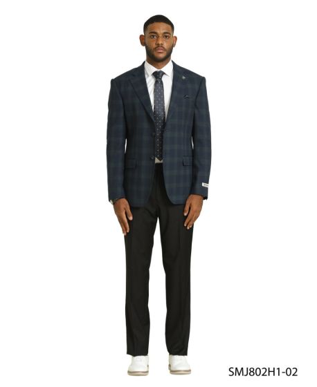 Stacy Adams Mens Hybrid Fit Sport Coat - Glen Plaid Pattern