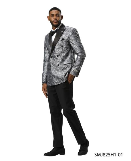 Stacy Adams Men’s High Fashion Pattern Sport Coat, Hybrid Fit Formal Blazer in Red, Silver, Bronze and Purple