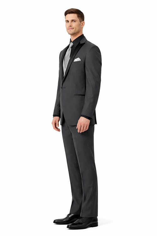 Smoking Traje - Esmoquin - Smoking Para Hombre - Country Wedding Suit Charcoal Grey Tuxedo