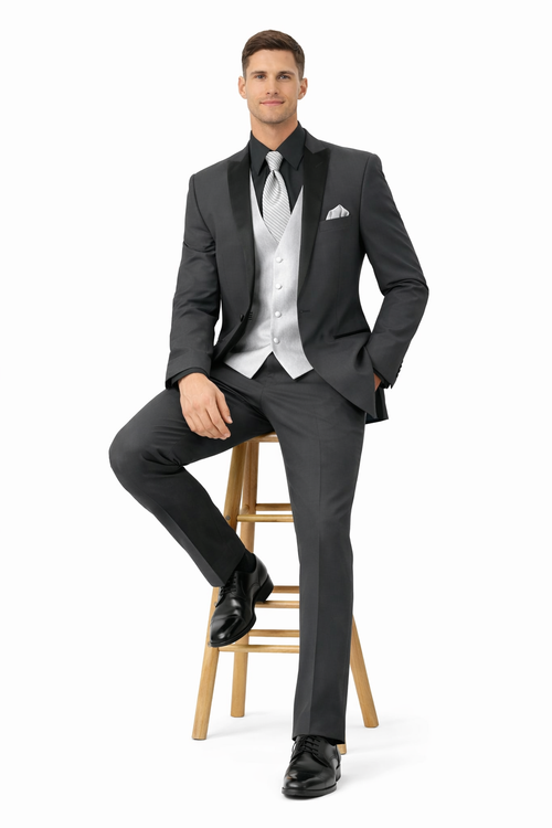 Smoking Traje - Esmoquin - Smoking Para Hombre - Country Wedding Suit Charcoal Grey Tuxedo