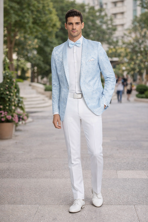 Smoking Traje - Esmoquin - Smoking Para Hombre - Light Blue Tuxedo Trajes Para Hombres