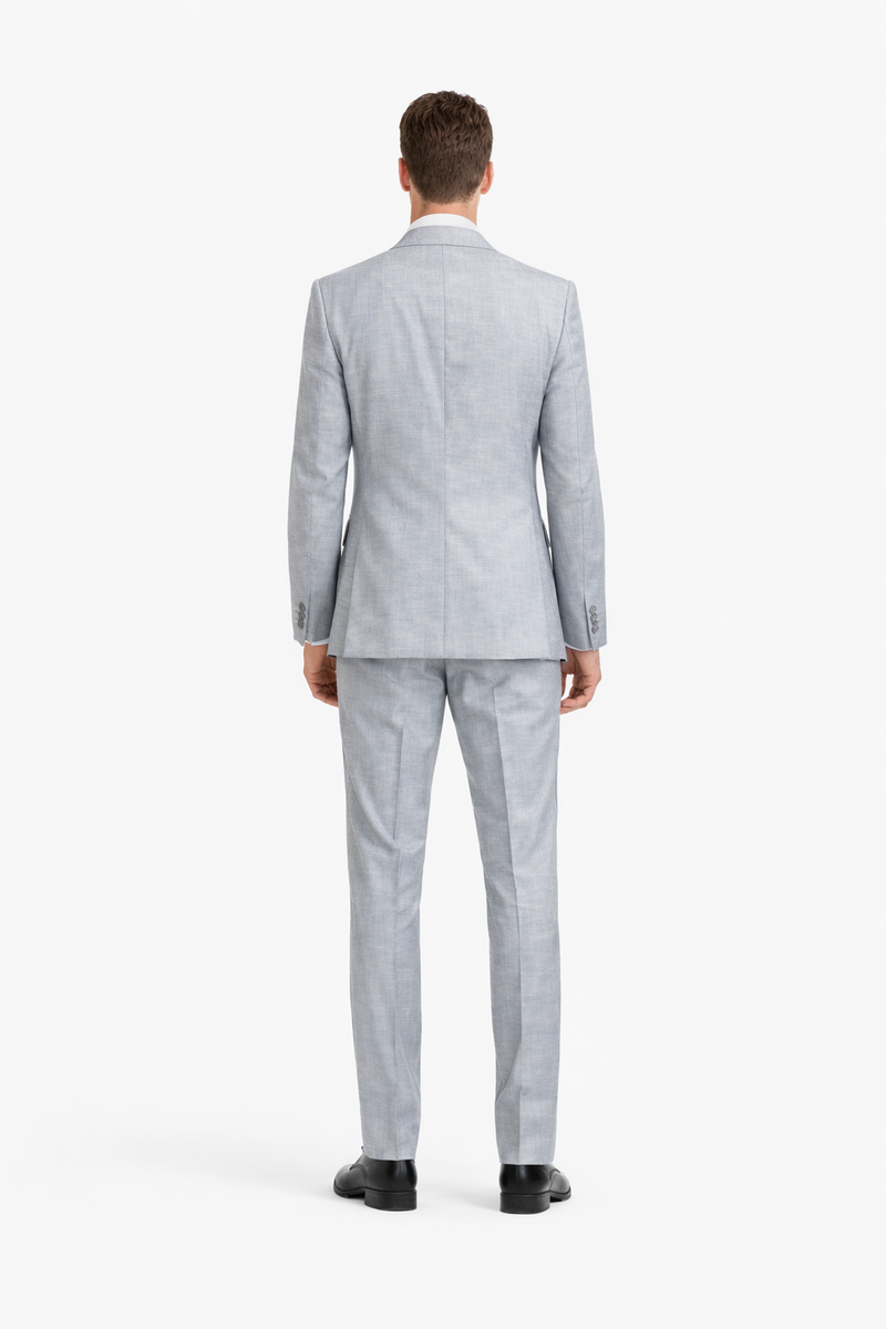 Smoking Traje - Esmoquin - Smoking Para Hombre - Matching Top Collar Light Grey Tuxedo