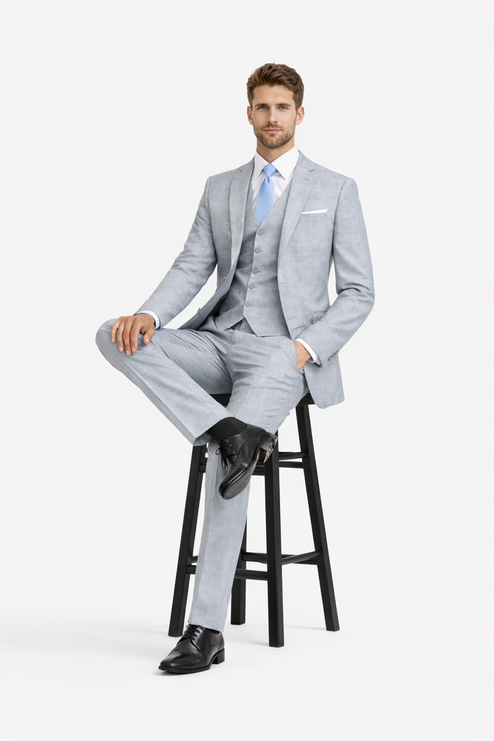 Smoking Traje - Esmoquin - Smoking Para Hombre - Matching Top Collar Light Grey Tuxedo