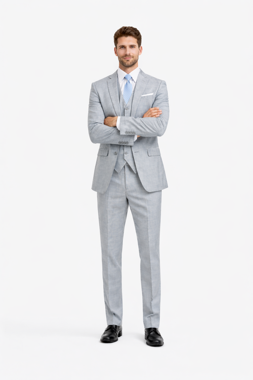 Smoking Traje - Esmoquin - Smoking Para Hombre - Matching Top Collar Light Grey Tuxedo