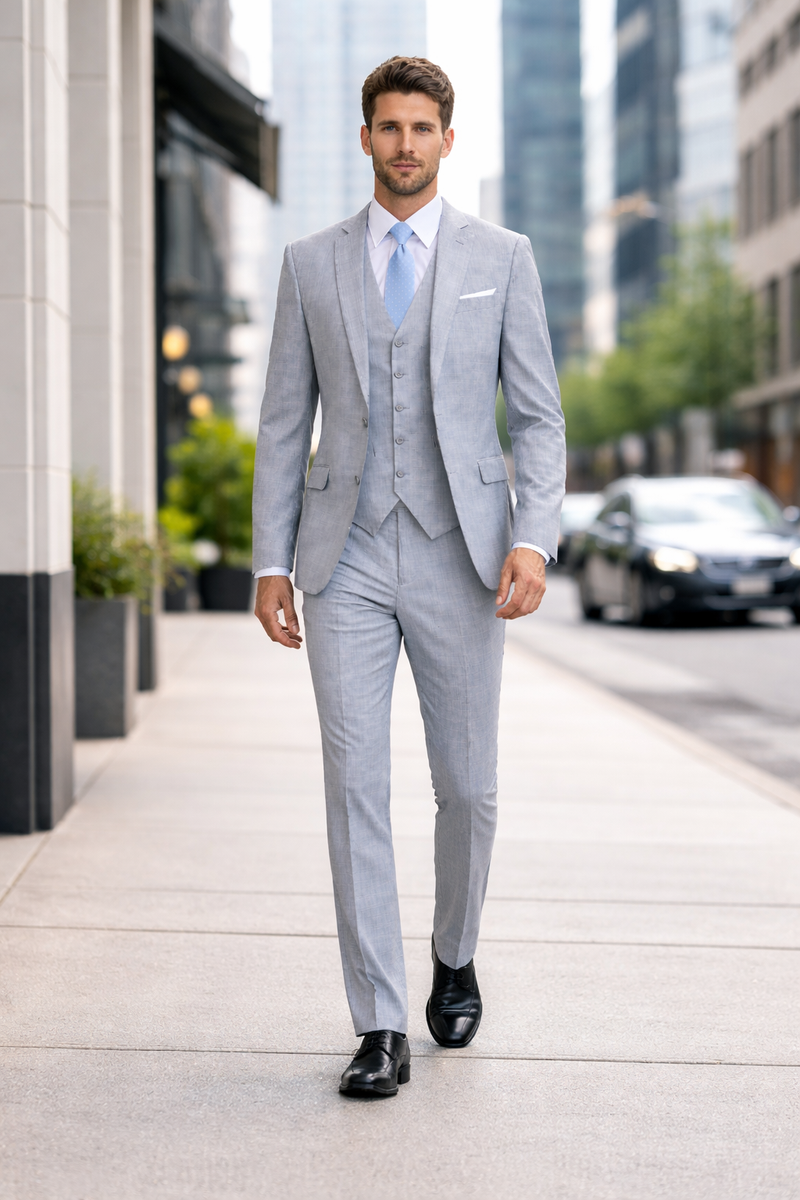 Smoking Traje - Esmoquin - Smoking Para Hombre - Matching Top Collar Light Grey Tuxedo
