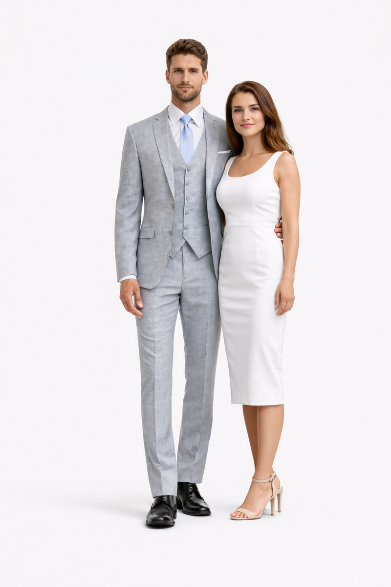 Smoking Traje - Esmoquin - Smoking Para Hombre - Matching Top Collar Light Grey Tuxedo